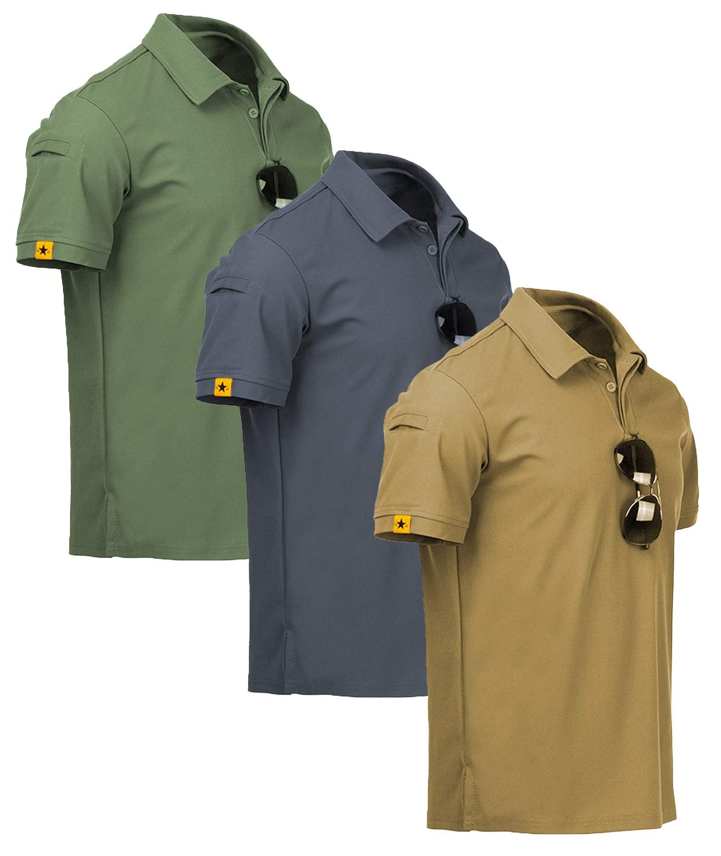 GEEK LIGHTING 3 Pack Men Polo Shirts Golf Short Sleeve Casual Sport T-Shirt