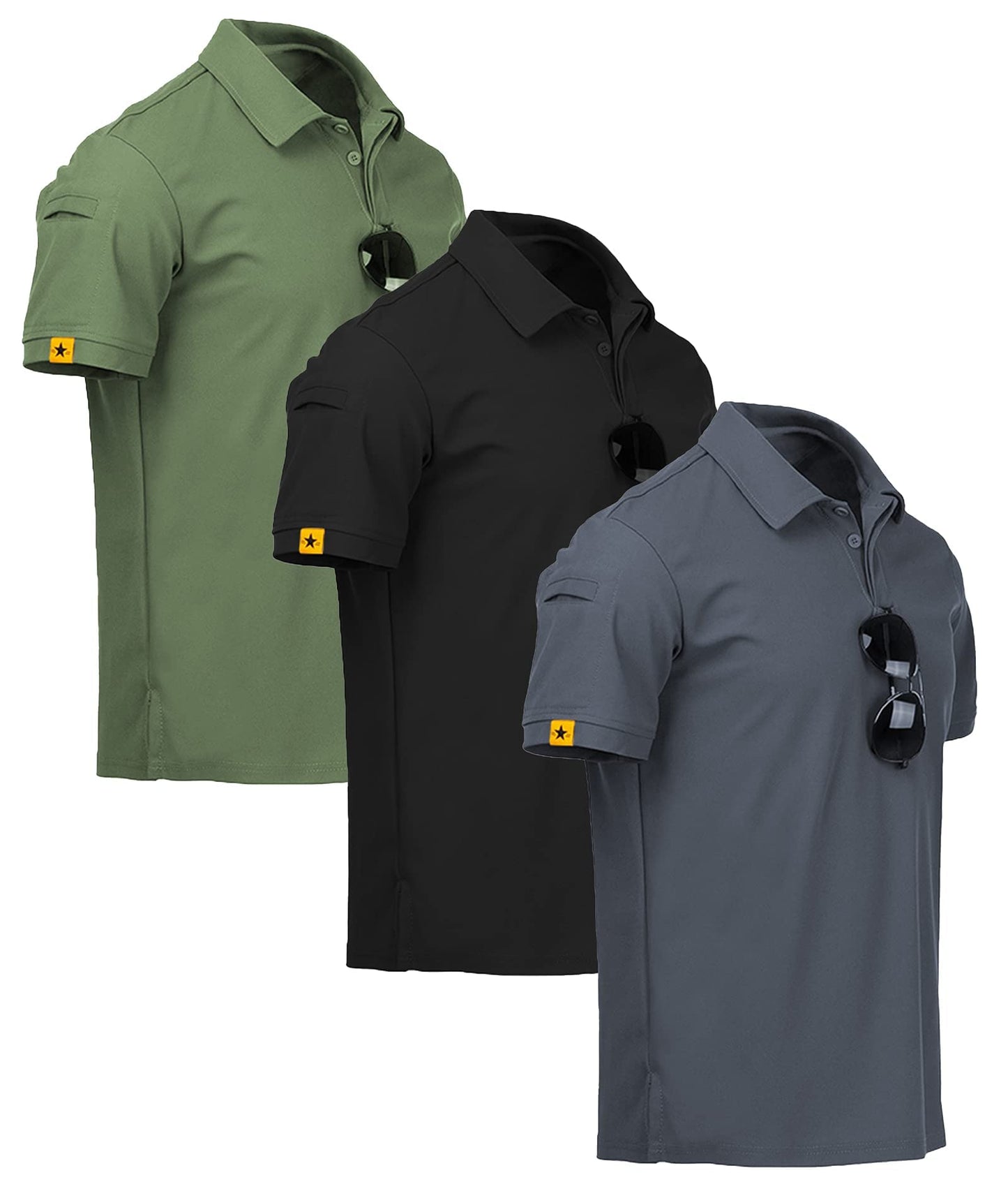 GEEK LIGHTING 3 Pack Men Polo Shirts Golf Short Sleeve Casual Sport T-Shirt