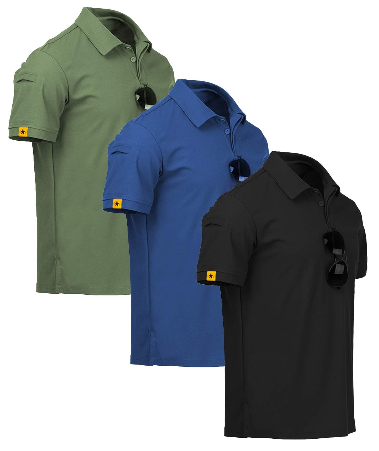 GEEK LIGHTING 3 Pack Men Polo Shirts Golf Short Sleeve Casual Sport T-Shirt