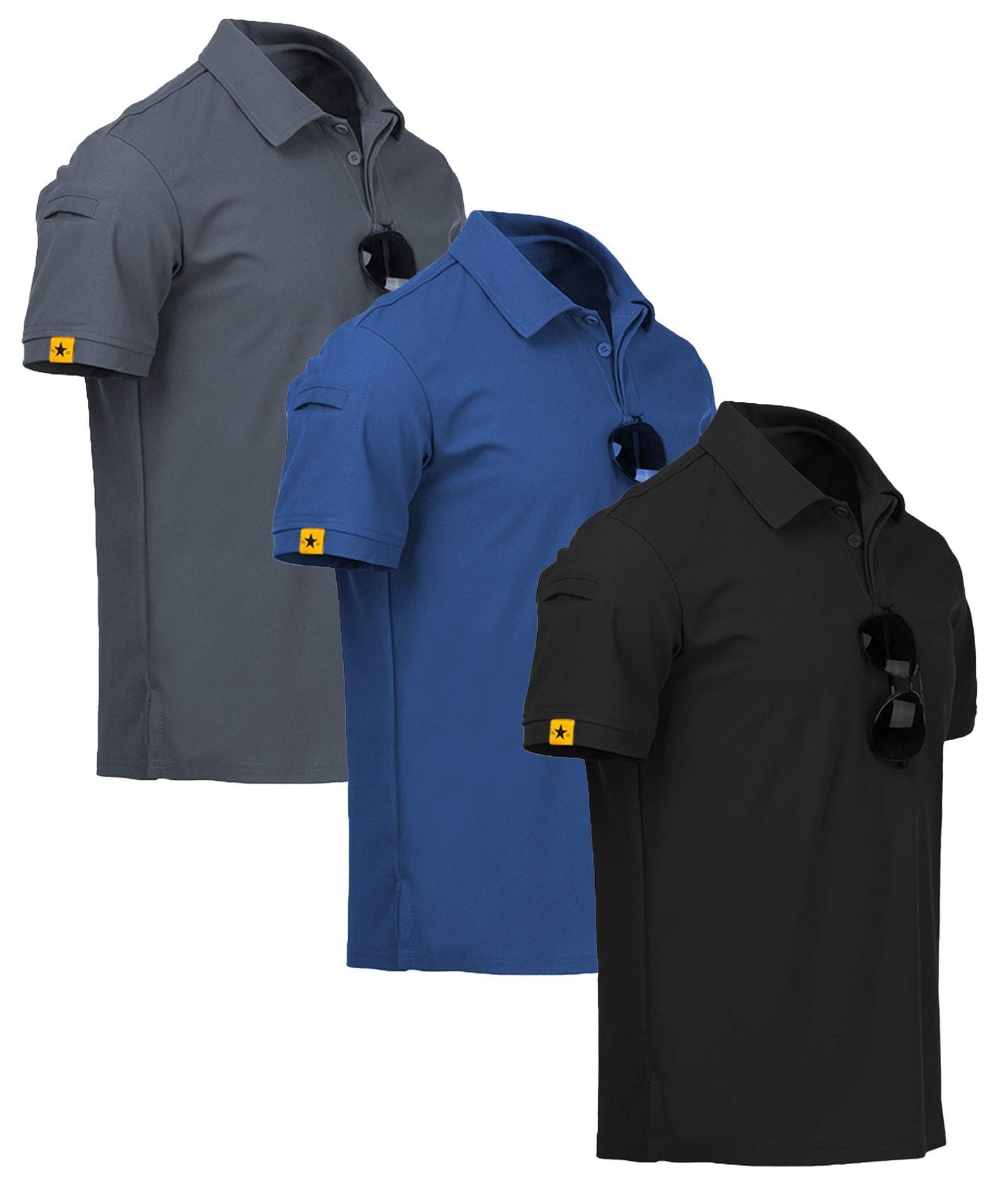 GEEK LIGHTING 3 Pack Men Polo Shirts Golf Short Sleeve Casual Sport T-Shirt